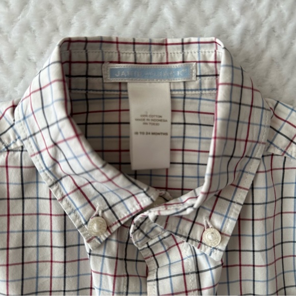 Janie and Jack Plaid Button Down shirt size 18-24 months - Picture 3 of 7